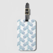 Abstract blue palm leaves bagagelabel (Voorkant (verticaal))