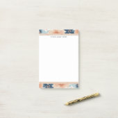 Abstract Blue, Peach, Orange Floral Post-it® Notes (Op bureau)