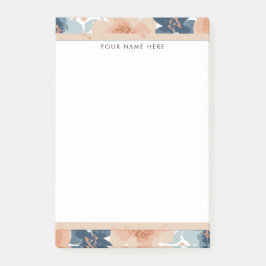 Abstract Blue, Peach, Orange Floral Post-it® Notes