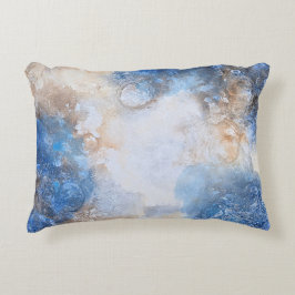 Abstract Blue & Sand Textured Clouds Accent Kussen
