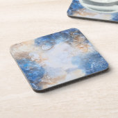 Abstract Blue & Sand Textured Clouds Bier Onderzetter (Linkerzijde)