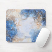Abstract Blue & Sand Textured Clouds Muismat (Met muis)