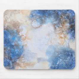 Abstract Blue & Sand Textured Clouds Muismat