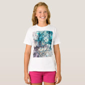 Abstract blue strokes t-shirt (Voorkant volledig)