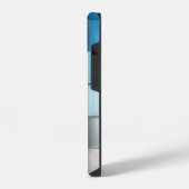 Abstract blue toned cubes Butterfly  Monogram  iPhone Hoesje (Linkerkant)