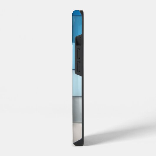 Abstract blue toned cubes Butterfly Monogram iPhone Hoesje (Linkerkant)