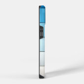 Abstract blue toned cubes Butterfly  Monogram  iPhone Hoesje (Rechterkant)