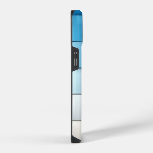 Abstract blue toned cubes Butterfly  Monogram  iPhone Hoesje (Rechterkant)