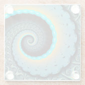 Abstract Blue Turquoise Orange Fractal Art Spiral Glazen Onderzetter (Achterkant)