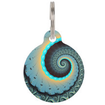 Abstract Blue Turquoise Orange Fractal Art Spiral