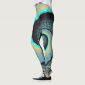 Abstract Blue Turquoise Orange Fractal Art Spiral Leggings (Links)