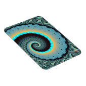 Abstract Blue Turquoise Orange Fractal Art Spiral Magneet (Rechterzijde)