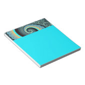 Abstract Blue Turquoise Orange Fractal Art Spiral Notitieblok (Schuin)