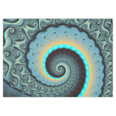 Abstract Blue Turquoise Orange Fractal Art Spiral Tafelkleed (Voorkant (Horizontaal))