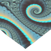 Abstract Blue Turquoise Orange Fractal Art Spiral Tafelkleed (Gekanteld)