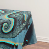 Abstract Blue Turquoise Orange Fractal Art Spiral Tafelkleed (Voorbeeld)