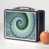 Abstract Blue Turquoise Oranje Fractal Art Spiral (In situ)