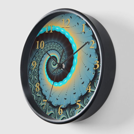 Abstract Blue Turquoise Oranje Fractal Art Spiral (Hoek)