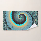 Abstract Blue Turquoise Oranje Fractal Art Spiral Bad Handdoek (Handdoek)