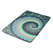 Abstract Blue Turquoise Oranje Fractal Art Spiral Badmat (Gekanteld)