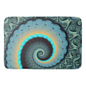 Abstract Blue Turquoise Oranje Fractal Art Spiral Badmat (Voorkant)