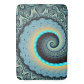 Abstract Blue Turquoise Oranje Fractal Art Spiral Badmat (Voorkant Verticaal)