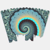 Abstract Blue Turquoise Oranje Fractal Art Spiral Bedankdoosjes (Ongevouwen)