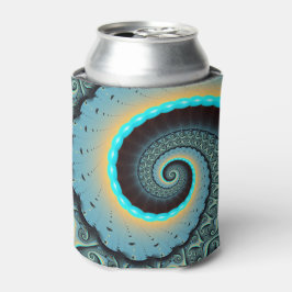 Abstract Blue Turquoise Oranje Fractal Art Spiral Blikjeskoeler