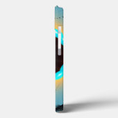 Abstract Blue Turquoise Oranje Fractal Art Spiral Case-Mate iPhone Case (Achterkant / Links)