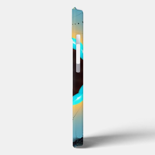 Abstract Blue Turquoise Oranje Fractal Art Spiral Case-Mate iPhone Case (Achterkant / Links)