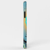 Abstract Blue Turquoise Oranje Fractal Art Spiral Case-Mate iPhone Case (Achterkant/rechts)