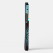 Abstract Blue Turquoise Oranje Fractal Art Spiral Case-Mate iPhone Case (Achterkant / Rechts)