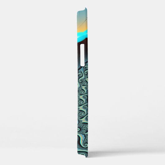 Abstract Blue Turquoise Oranje Fractal Art Spiral Case-Mate iPhone Case (Achterkant / Rechts)