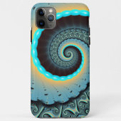 Abstract Blue Turquoise Oranje Fractal Art Spiral Case-Mate iPhone Case (Achterkant)