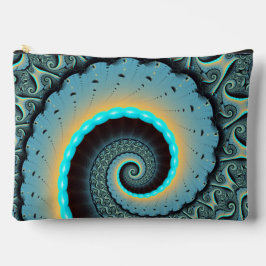 Abstract Blue Turquoise Oranje Fractal Art Spiral Etui