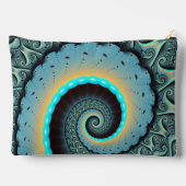 Abstract Blue Turquoise Oranje Fractal Art Spiral Etui (Achterkant)