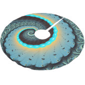 Abstract Blue Turquoise Oranje Fractal Art Spiral Kerstboom Rok (Gekanteld)