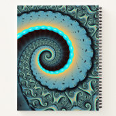 Abstract Blue Turquoise Oranje Fractal Art Spiral Notitieboek (Achterkant)