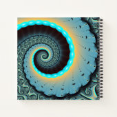 Abstract Blue Turquoise Oranje Fractal Art Spiral Notitieboek (Achterkant)