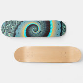 Abstract Blue Turquoise Oranje Fractal Art Spiral Persoonlijk Skateboard (Horizontaal)