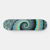 Abstract Blue Turquoise Oranje Fractal Art Spiral Persoonlijk Skateboard (Horizontaal)