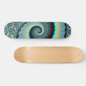 Abstract Blue Turquoise Oranje Fractal Art Spiral Persoonlijk Skateboard (Horizontaal)