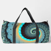 Abstract Blue Turquoise Oranje Fractal Art Spiral Plunjezak (Voorkant)