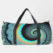 Abstract Blue Turquoise Oranje Fractal Art Spiral Plunjezak (Achterkant)