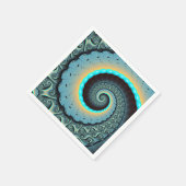 Abstract Blue Turquoise Oranje Fractal Art Spiral Servet (Hoek)