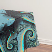 Abstract Blue Turquoise Oranje Fractal Art Spiral Tafelkleed (Voorbeeld)