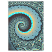 Abstract Blue Turquoise Oranje Fractal Art Spiral Tafelkleed (Voorkant)
