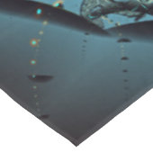 Abstract Blue Turquoise Oranje Fractal Art Spiral Tafelkleed (Gekanteld)