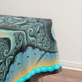 Abstract Blue Turquoise Oranje Fractal Art Spiral Tafelkleed (Voorbeeld)