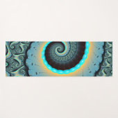 Abstract Blue Turquoise Oranje Fractal Art Spiral Yogamat (Voorkant (horizontaal))